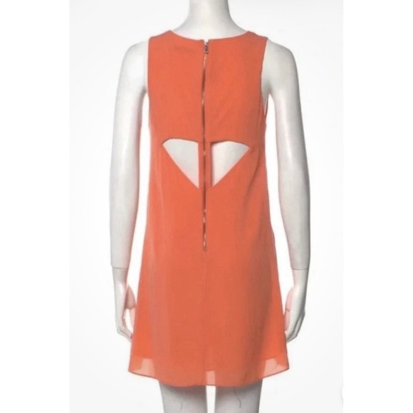 Alice + Olivia Dresses & Skirts - Alice + Olivia Orange Silk Heart Cutout Back V-Neck Mini Dress C503684600 Small
